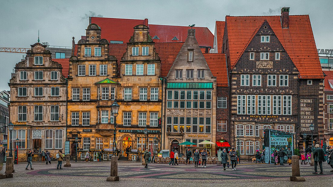 Häuserfassade in der Bremer Innenstadt.