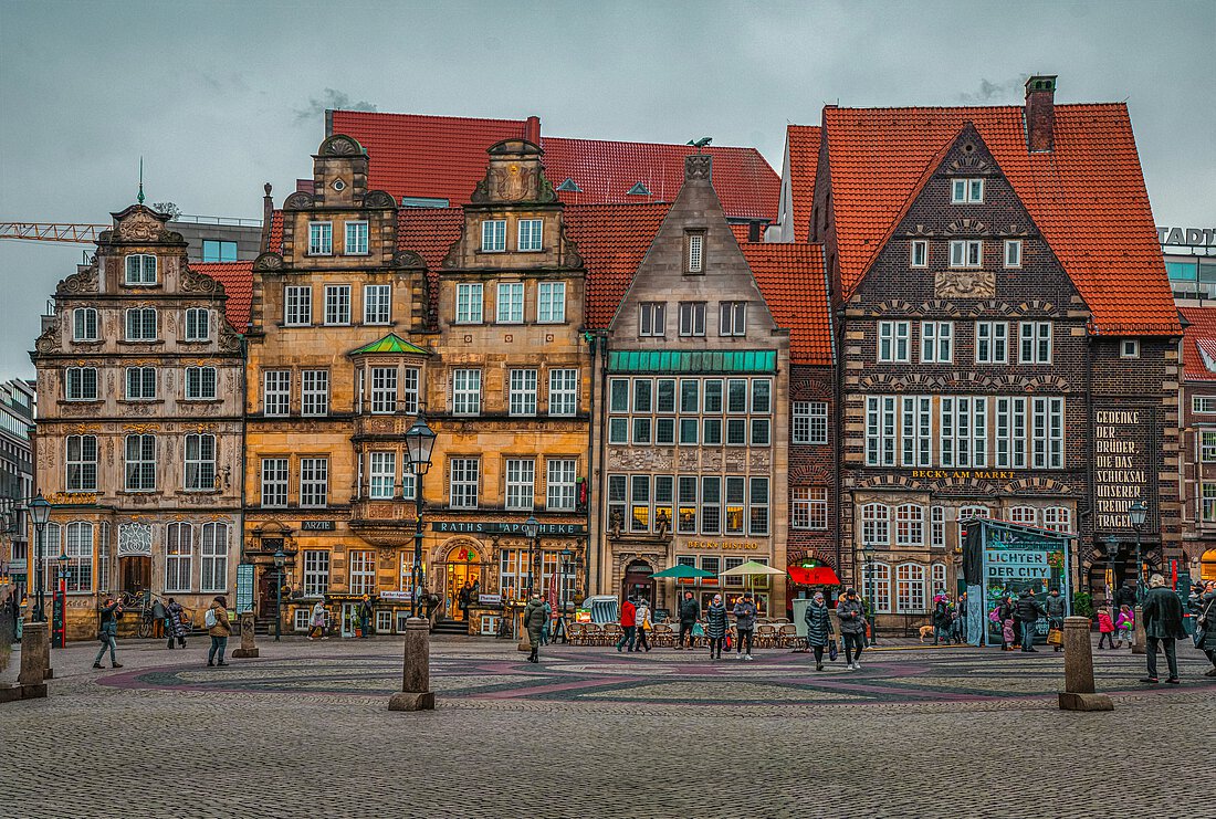 Häuserfassade in der Bremer Innenstadt.