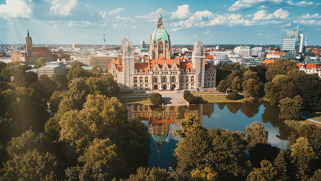 Aufnahme den Neuen Rathaus in Hannover.